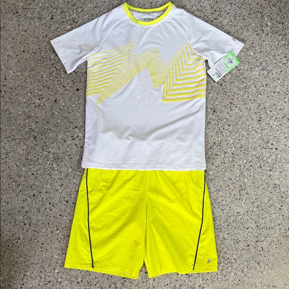 Prince White Tennis Top and matching shorts